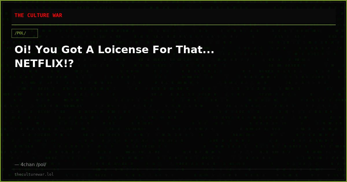 Oi! You Got A Loicense For That... NETFLIX!?
