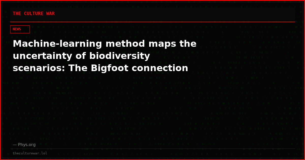 Machine-learning method maps the uncertainty of biodiversity scenarios: The Bigfoot connection