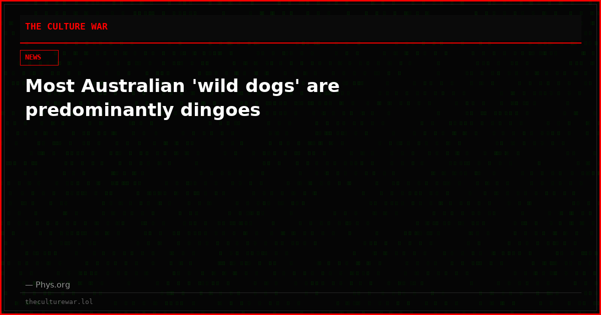 Most Australian 'wild dogs' are predominantly dingoes