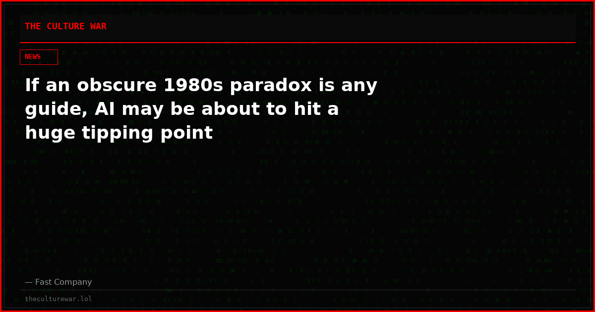 If an obscure 1980s paradox is any guide, AI may be about to hit a huge tipping point
