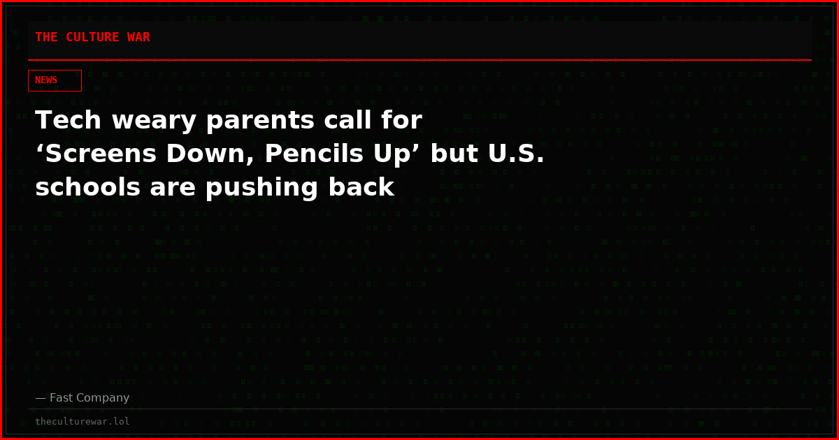 Tech weary parents call for ‘Screens Down, Pencils Up’ but U.S. schools are pushing back