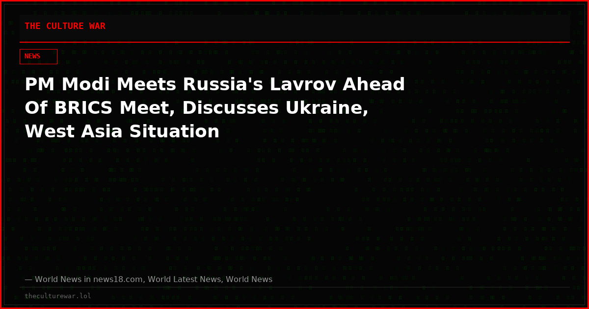 PM Modi Meets Russia's Lavrov Ahead Of BRICS Meet, Discusses Ukraine, West Asia Situation