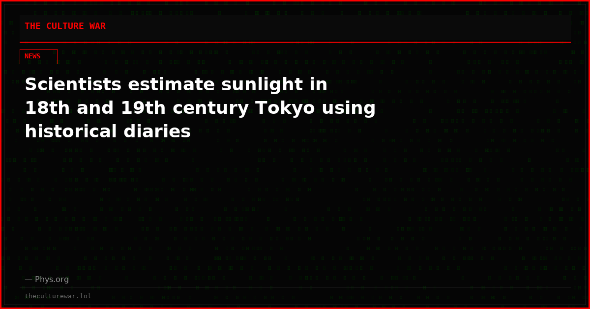 Scientists estimate sunlight in 18th and 19th century Tokyo using historical diaries