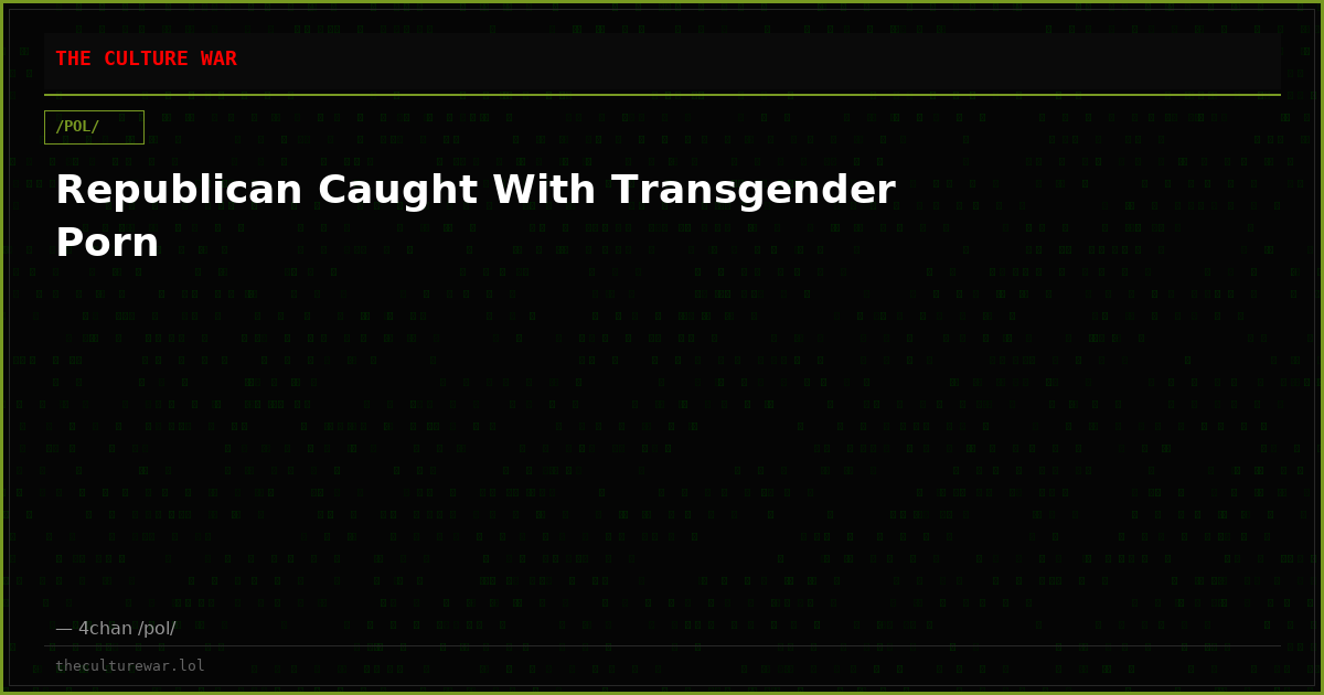Republican Caught With Transgender Porn