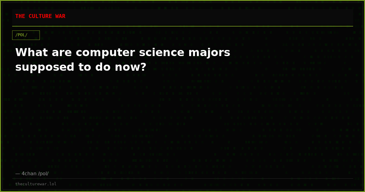 What are computer science majors supposed to do now?