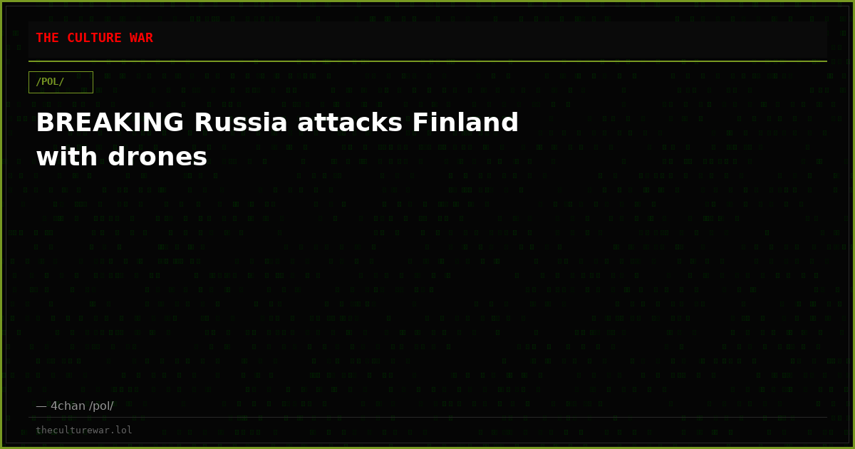 BREAKING Russia attacks Finland with drones