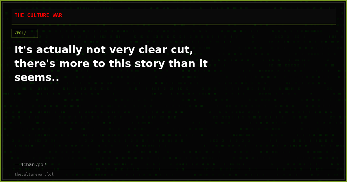 It's actually not very clear cut, there's more to this story than it seems..