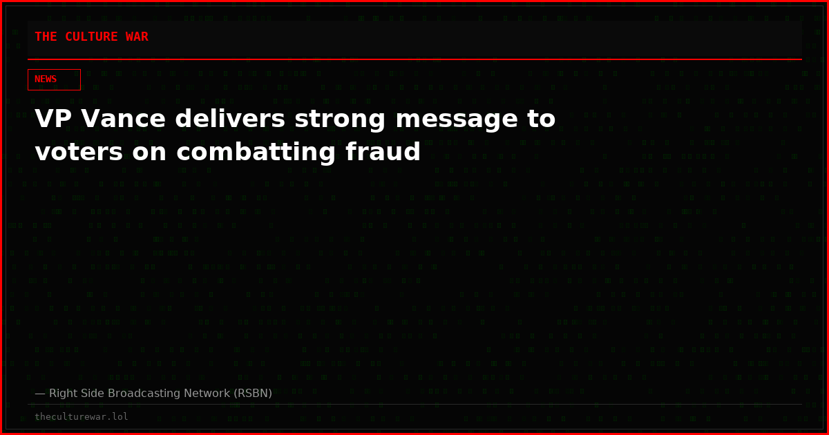 VP Vance delivers strong message to voters on combatting fraud