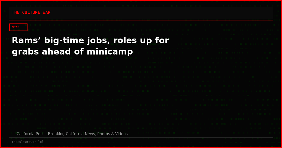 Rams’ big-time jobs, roles up for grabs ahead of minicamp