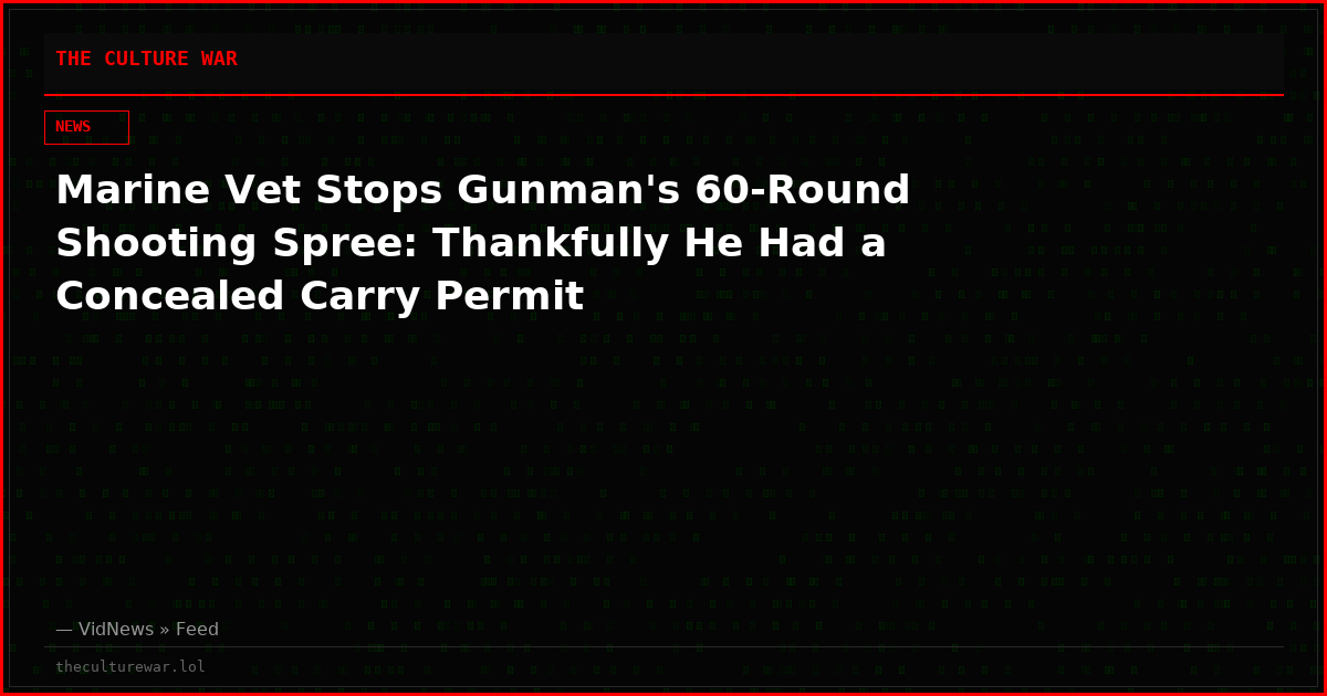 Marine Vet Stops Gunman's 60-Round Shooting Spree: Thankfully He Had a Concealed Carry Permit