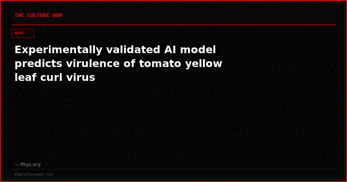 Experimentally validated AI model predicts virulence of tomato yellow leaf curl virus