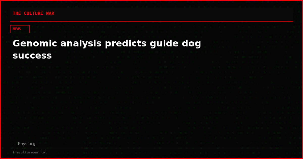 Genomic analysis predicts guide dog success