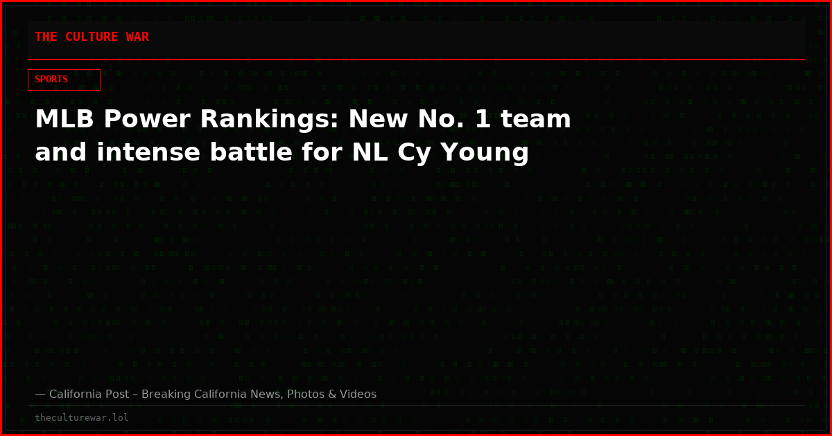 MLB Power Rankings: New No. 1 team and intense battle for NL Cy Young