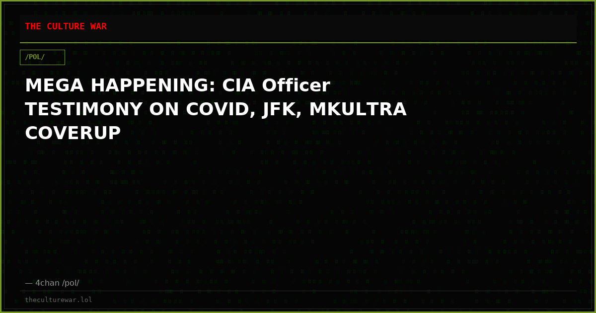 MEGA HAPPENING: CIA Officer TESTIMONY ON COVID, JFK, MKULTRA COVERUP