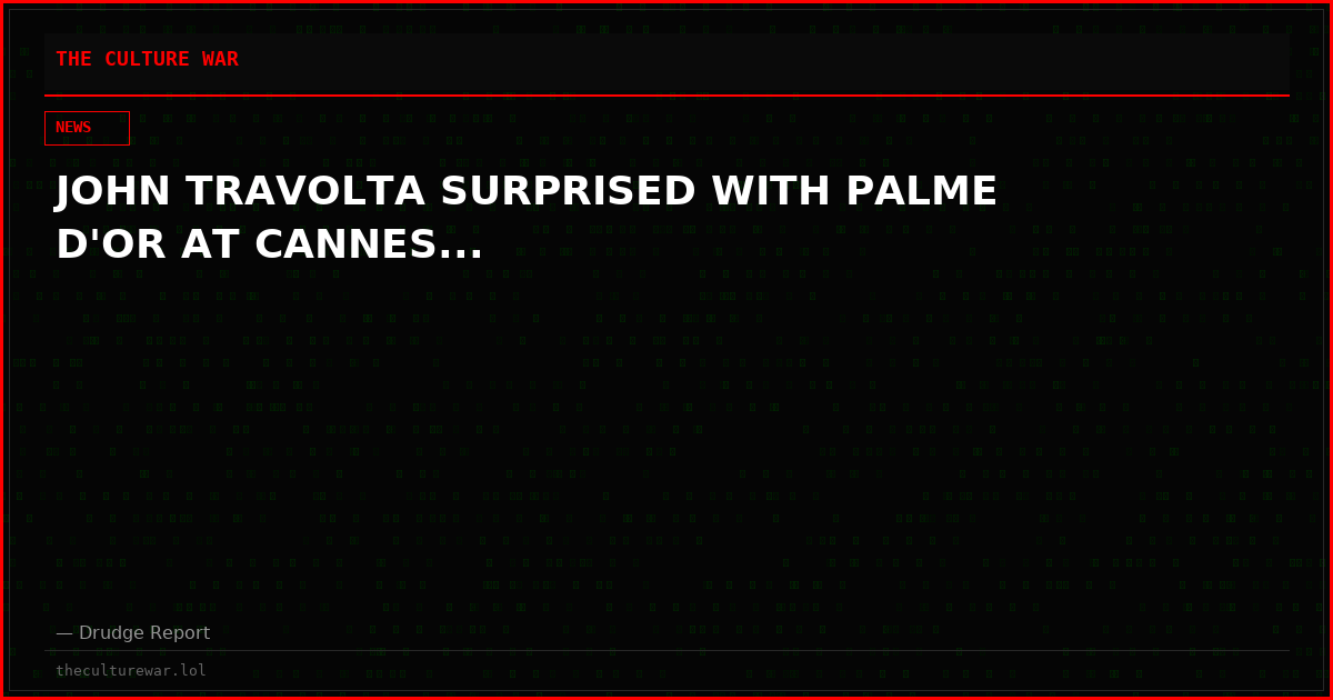 JOHN TRAVOLTA SURPRISED WITH PALME D'OR AT CANNES...