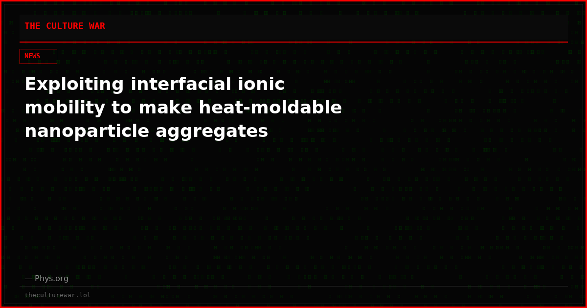 Exploiting interfacial ionic mobility to make heat-moldable nanoparticle aggregates