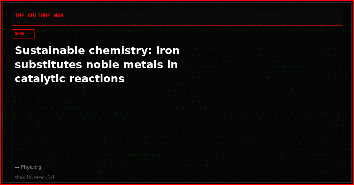 Sustainable chemistry: Iron substitutes noble metals in catalytic reactions