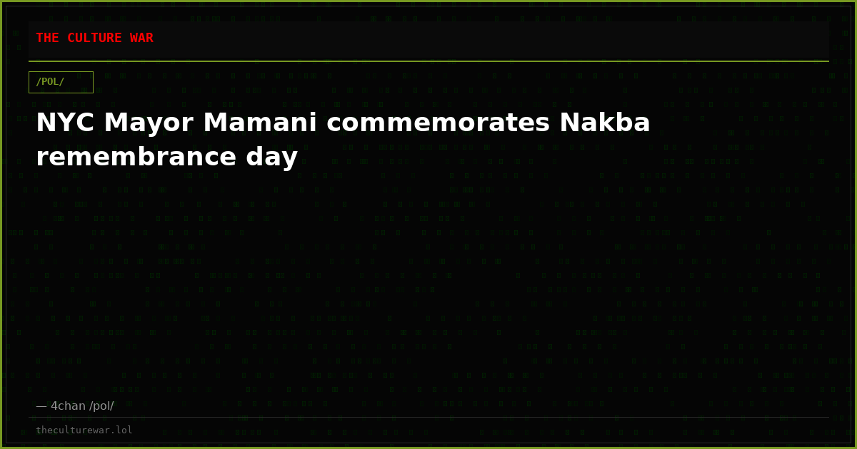NYC Mayor Mamani commemorates Nakba remembrance day