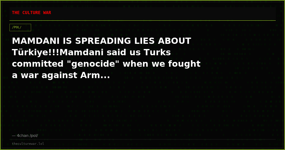 MAMDANI IS SPREADING LIES ABOUT Türkiye!!!Mamdani said us Turks committed "genocide" when we fought a war against Arm...