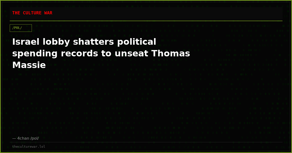 Israel lobby shatters political spending records to unseat Thomas Massie