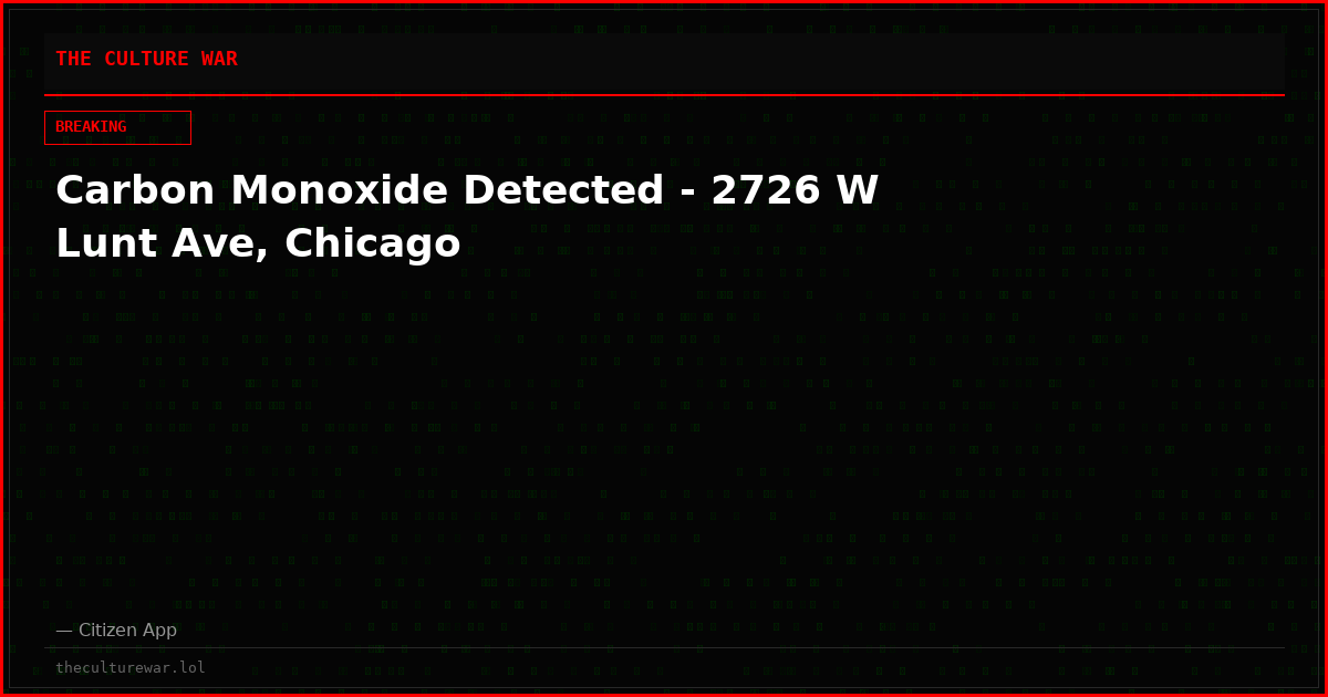Carbon Monoxide Detected - 2726 W Lunt Ave, Chicago