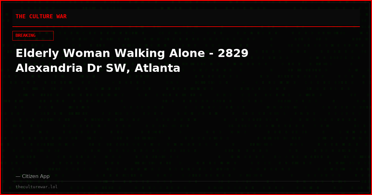 Elderly Woman Walking Alone - 2829 Alexandria Dr SW, Atlanta