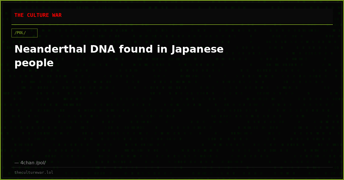 Neanderthal DNA found in Japanese people