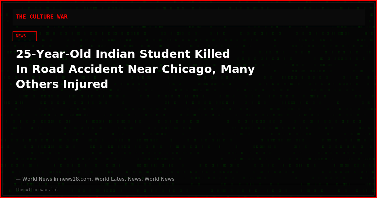 25-Year-Old Indian Student Killed In Road Accident Near Chicago, Many Others Injured
