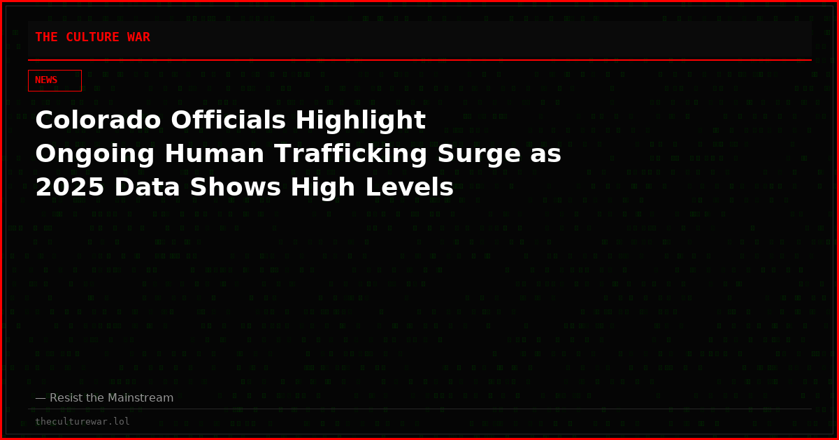 Colorado Officials Highlight Ongoing Human Trafficking Surge as 2025 Data Shows High Levels