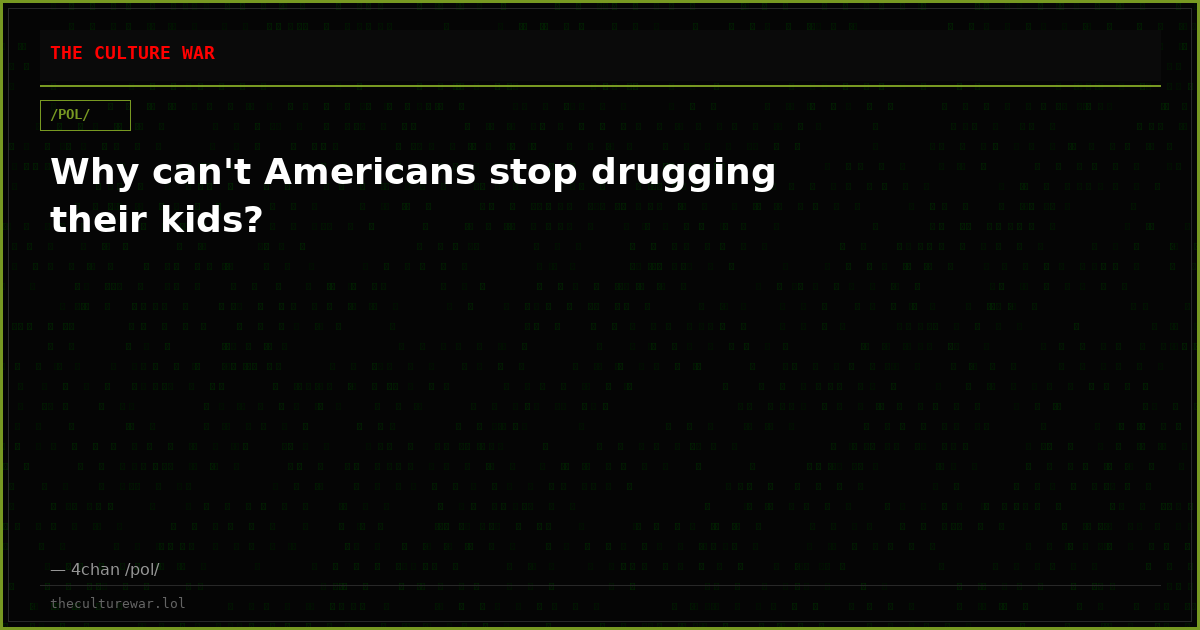 Why can't Americans stop drugging their kids?