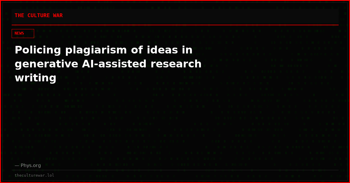 Policing plagiarism of ideas in generative AI-assisted research writing