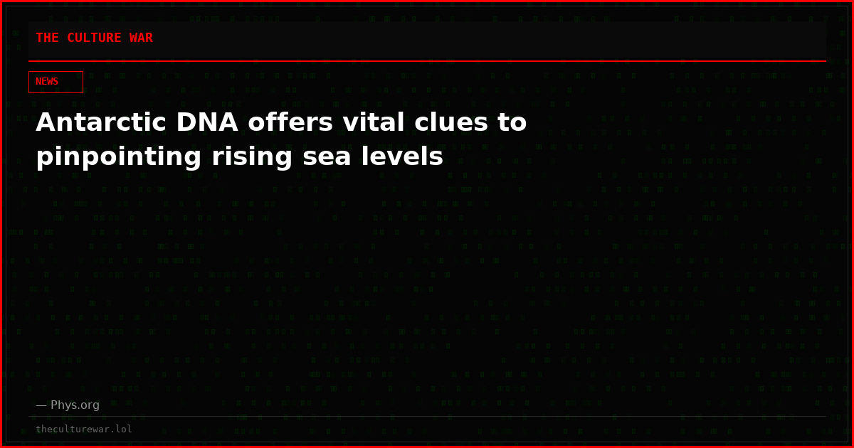 Antarctic DNA offers vital clues to pinpointing rising sea levels