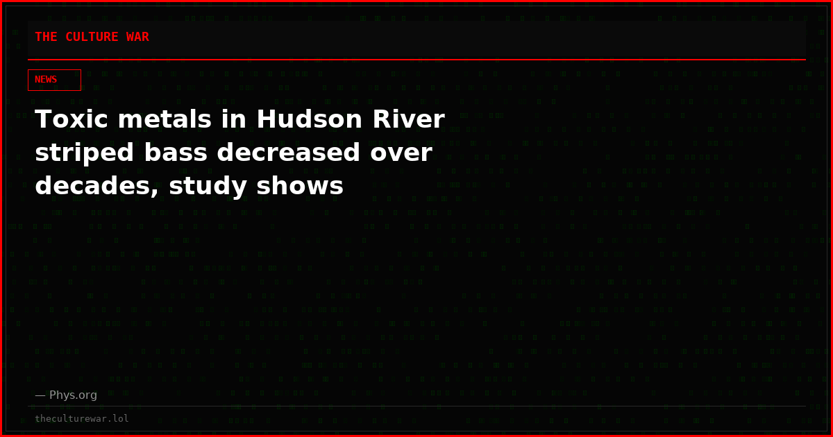 Toxic metals in Hudson River striped bass decreased over decades, study shows
