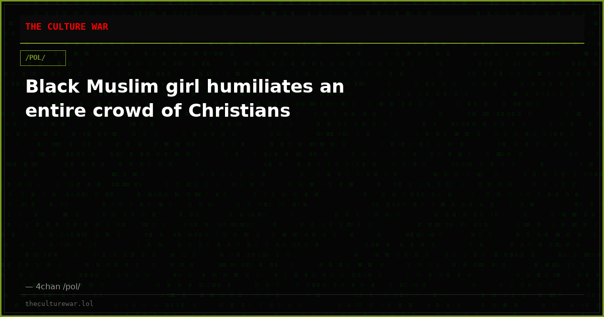 Black Muslim girl humiliates an entire crowd of Christians