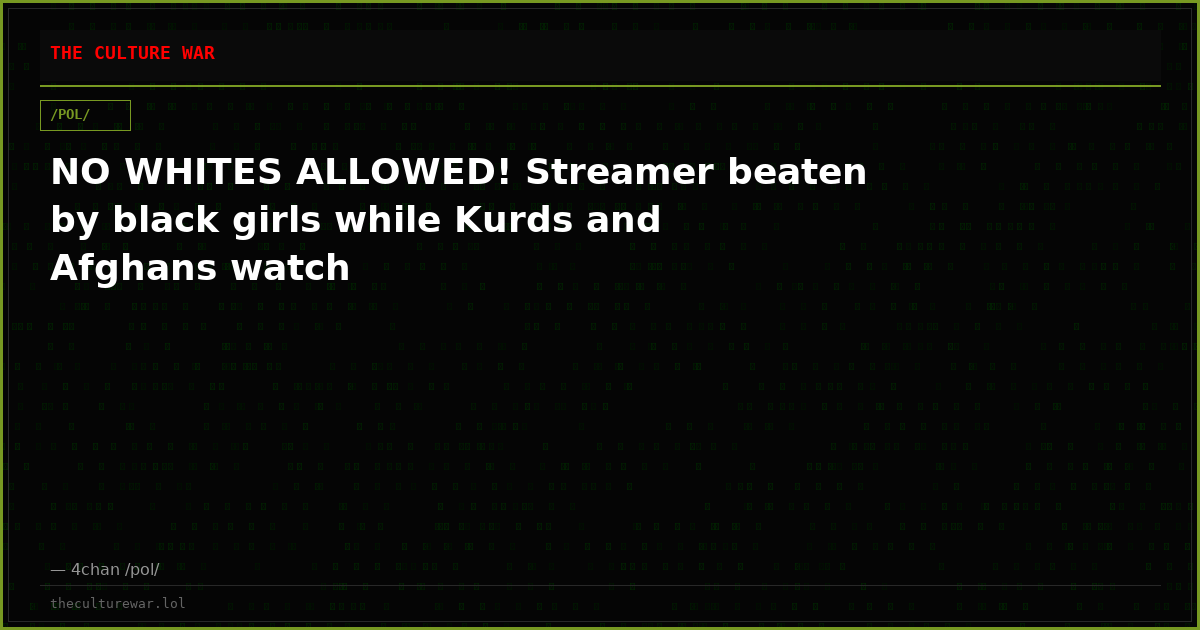 NO WHITES ALLOWED! Streamer beaten by black girls while Kurds and Afghans watch
