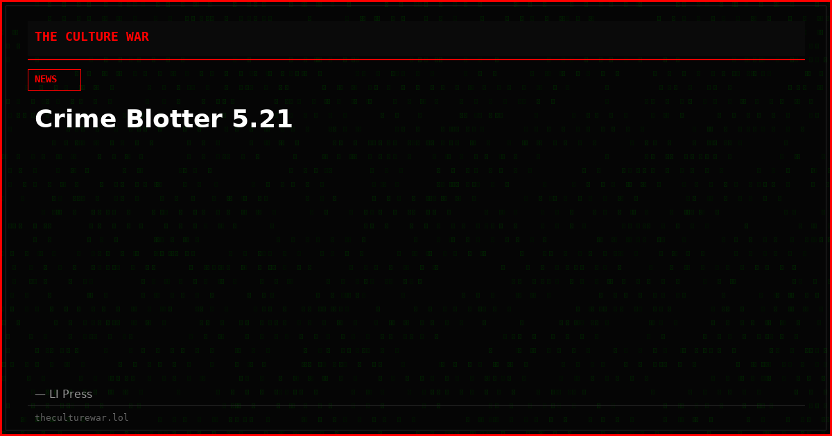 Crime Blotter 5.21