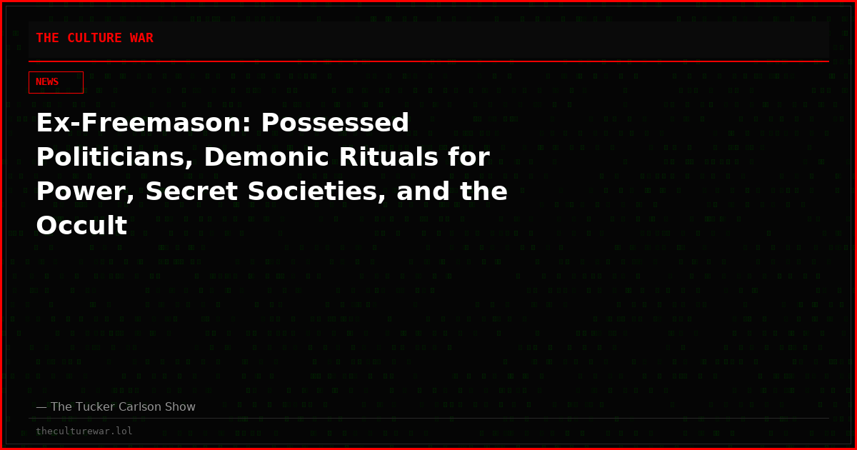 Ex-Freemason: Possessed Politicians, Demonic Rituals for Power, Secret Societies, and the Occult
