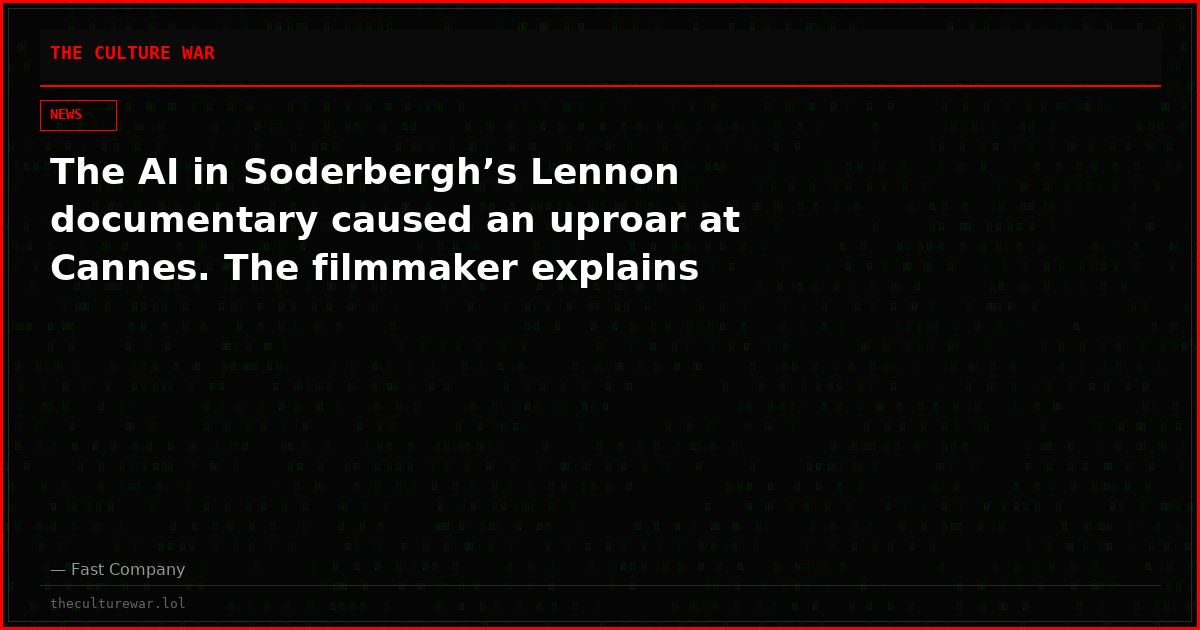 The AI in Soderbergh’s Lennon documentary caused an uproar at Cannes. The filmmaker explains