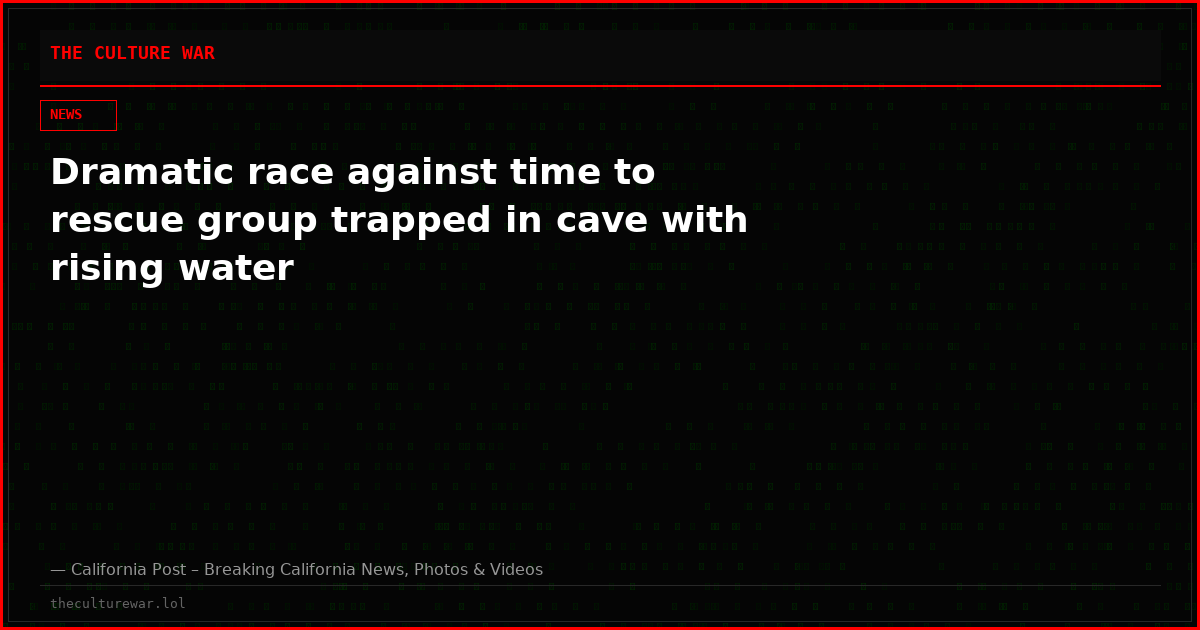 Dramatic race against time to rescue group trapped in cave with rising water
