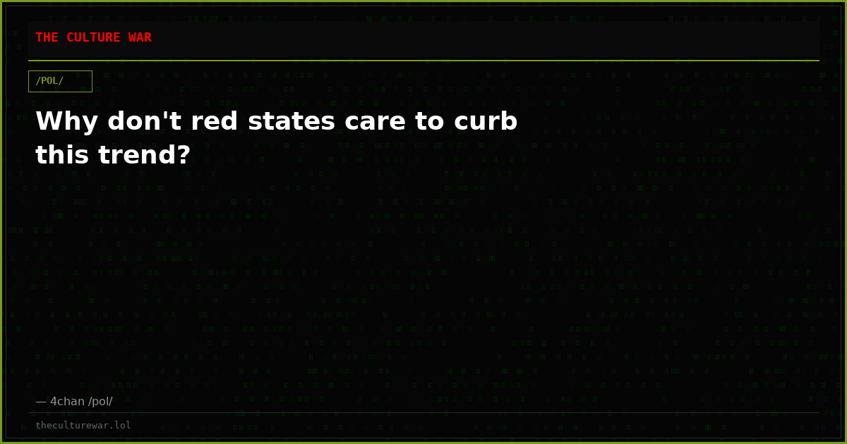 Why don't red states care to curb this trend?