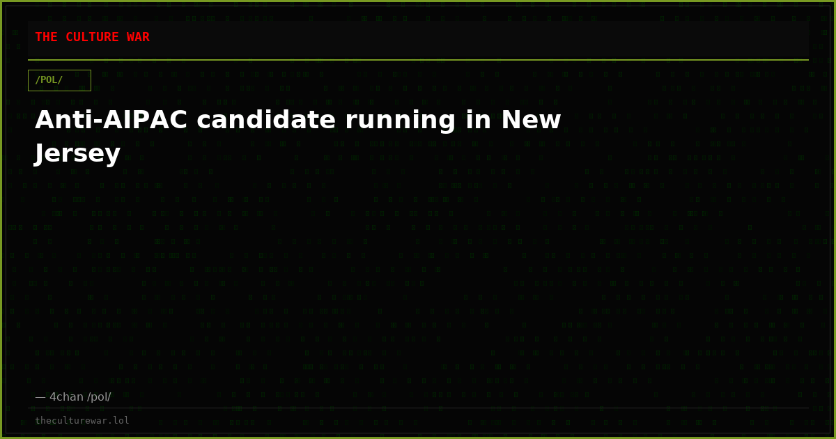 Anti-AIPAC candidate running in New Jersey