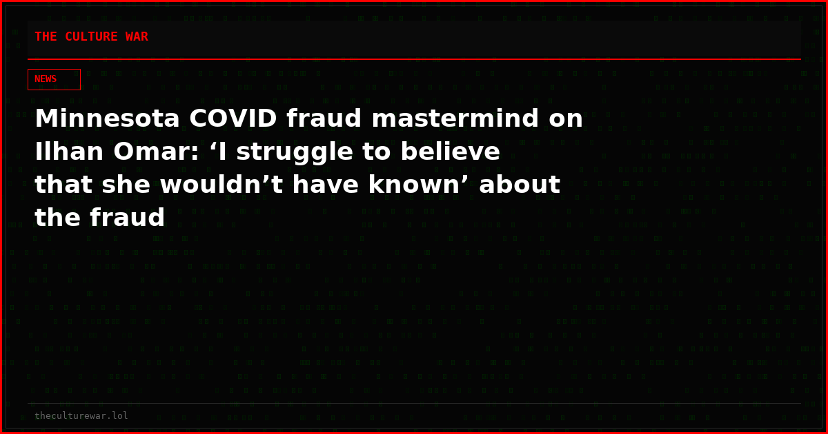 Minnesota COVID fraud mastermind on Ilhan Omar: ‘I struggle to believe that she wouldn’t have known’ about the fraud