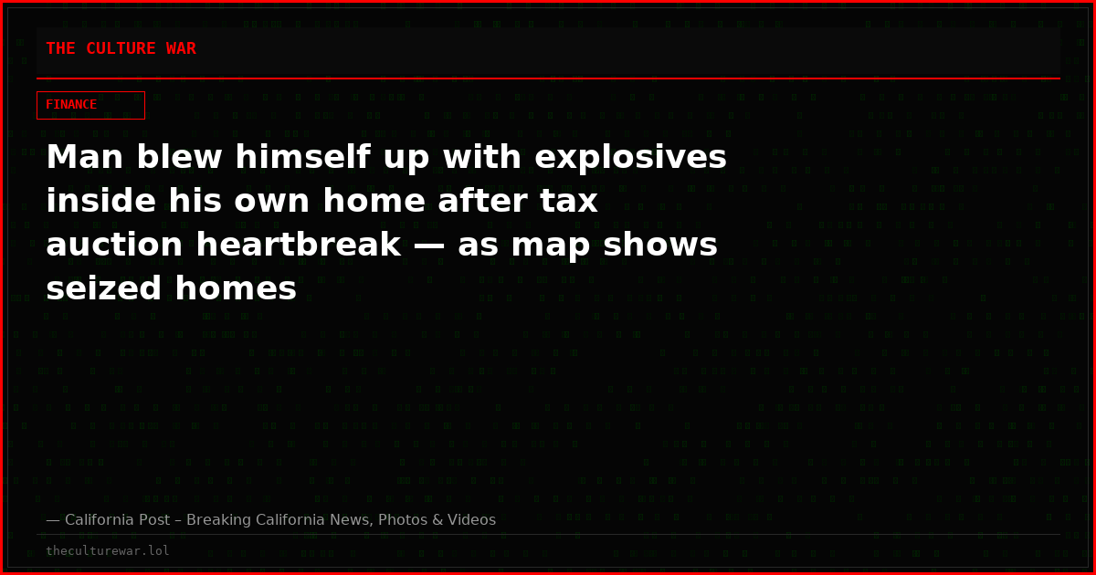 Man blew himself up with explosives inside his own home after tax auction heartbreak — as map shows seized homes