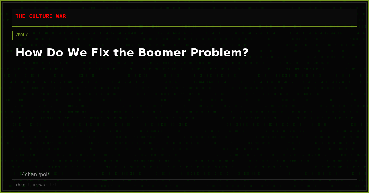 How Do We Fix the Boomer Problem?
