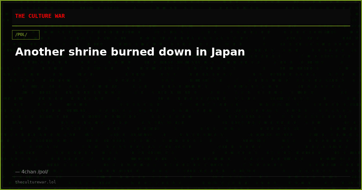 Another shrine burned down in Japan