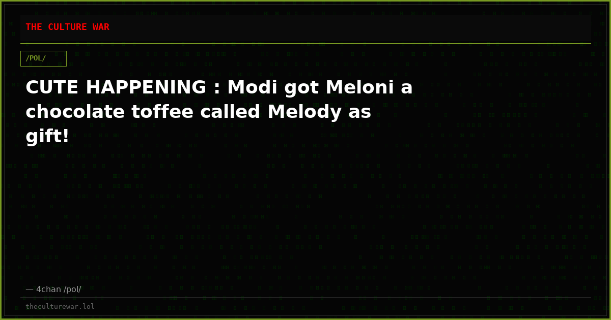 CUTE HAPPENING : Modi got Meloni a chocolate toffee called Melody as gift!