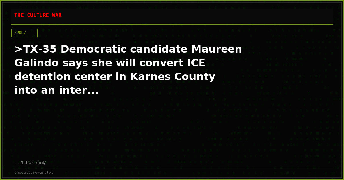 >TX-35 Democratic candidate Maureen Galindo says she will convert ICE detention center in Karnes County into an inter...
