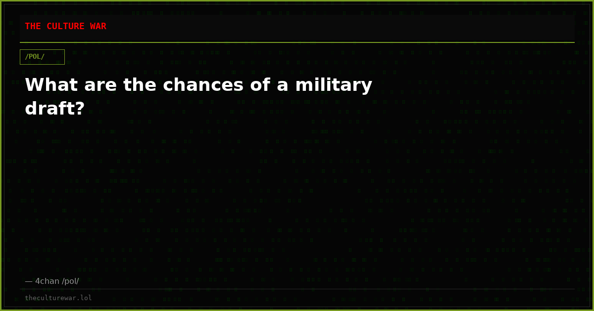 What are the chances of a military draft?