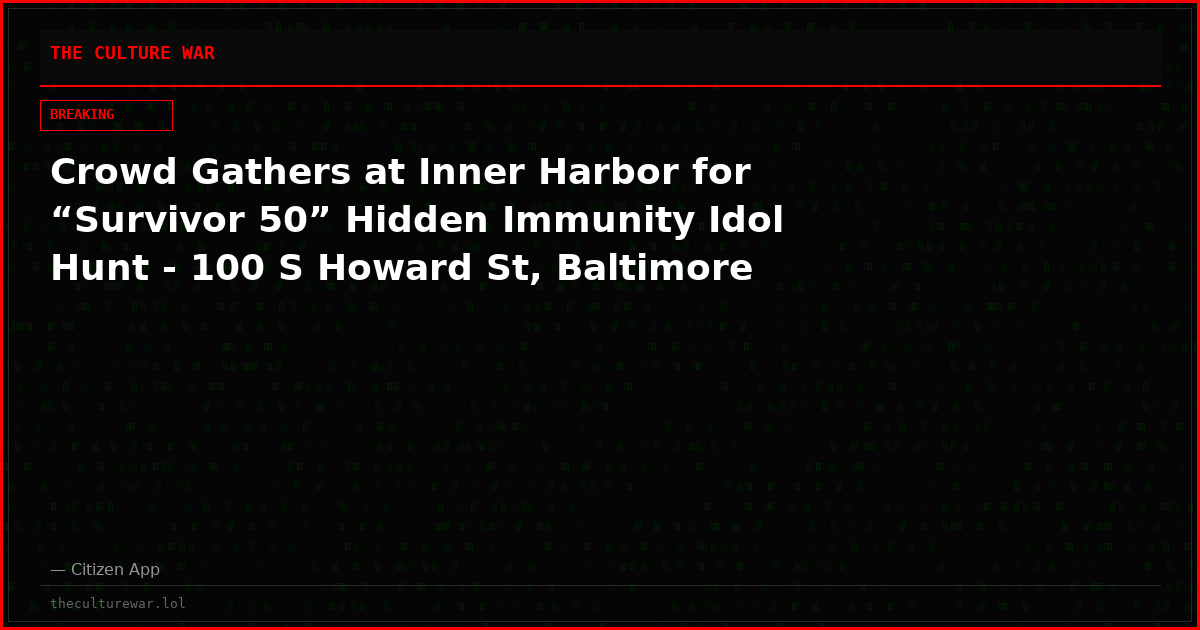 Crowd Gathers at Inner Harbor for “Survivor 50” Hidden Immunity Idol Hunt - 100 S Howard St, Baltimore