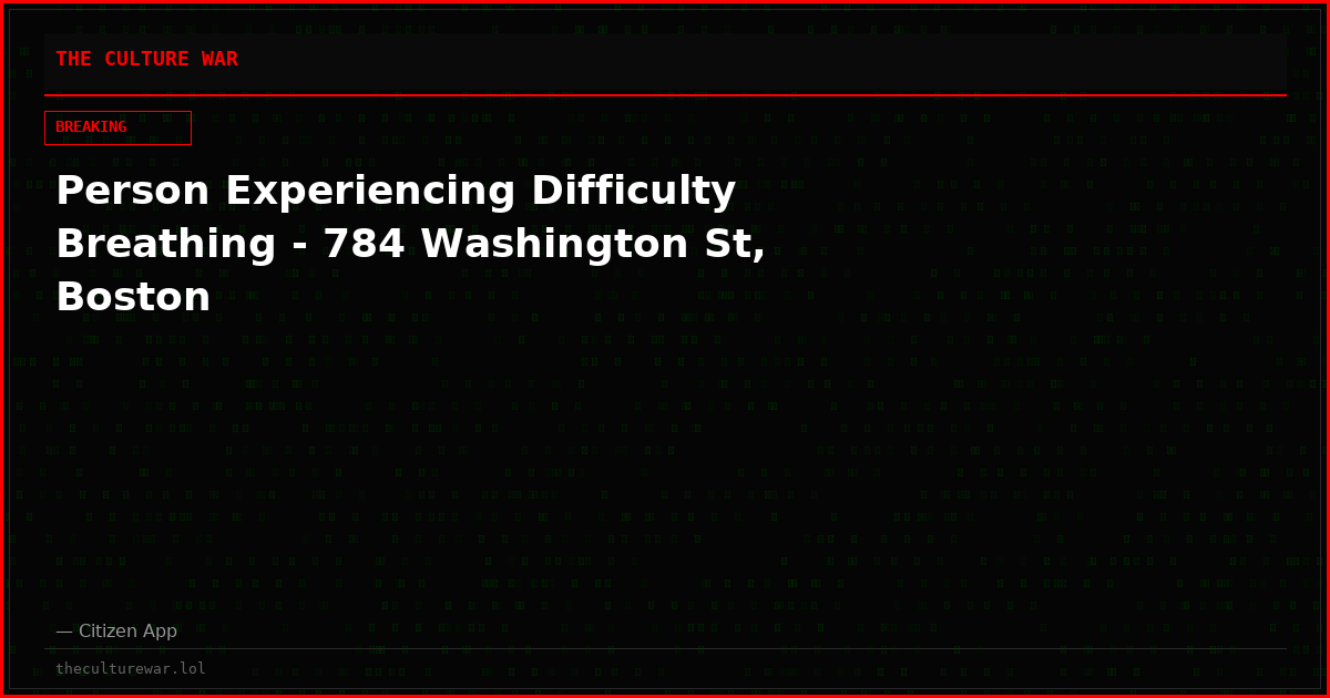 Person Experiencing Difficulty Breathing - 784 Washington St, Boston